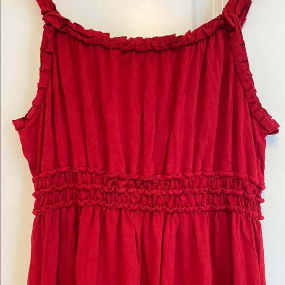 Max Studio Red Ruched Mini Sundress - Picture 5 of 11